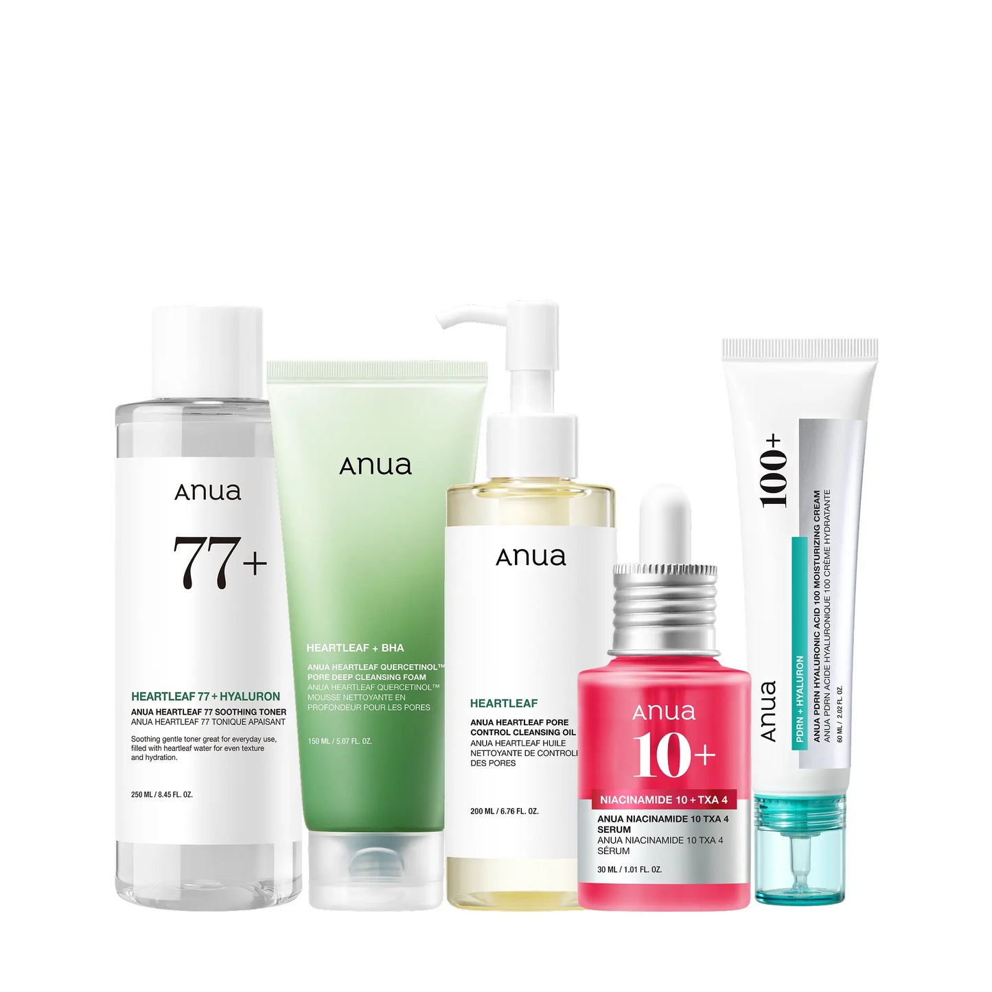 Korean Glass Skin Skincare Set β Salmon PDRN, Niacinamide, Double Cleansing & Collagen Mask for Hydration & Soothing Care
