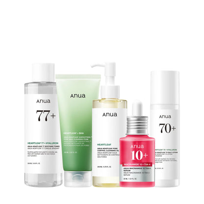 Korean Glass Skin Skincare Set – Salmon PDRN, Niacinamide, Double Cleansing & Collagen Mask for Hydration & Soothing Care