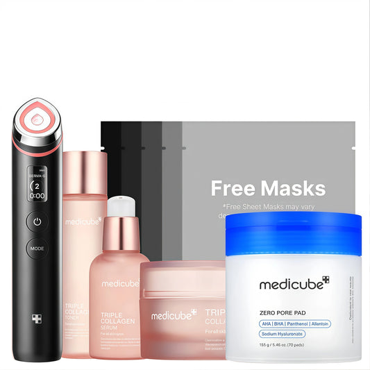 Korean Glass Skin Glow Set – Full Facial Routine Kit for Hydration & Brightening